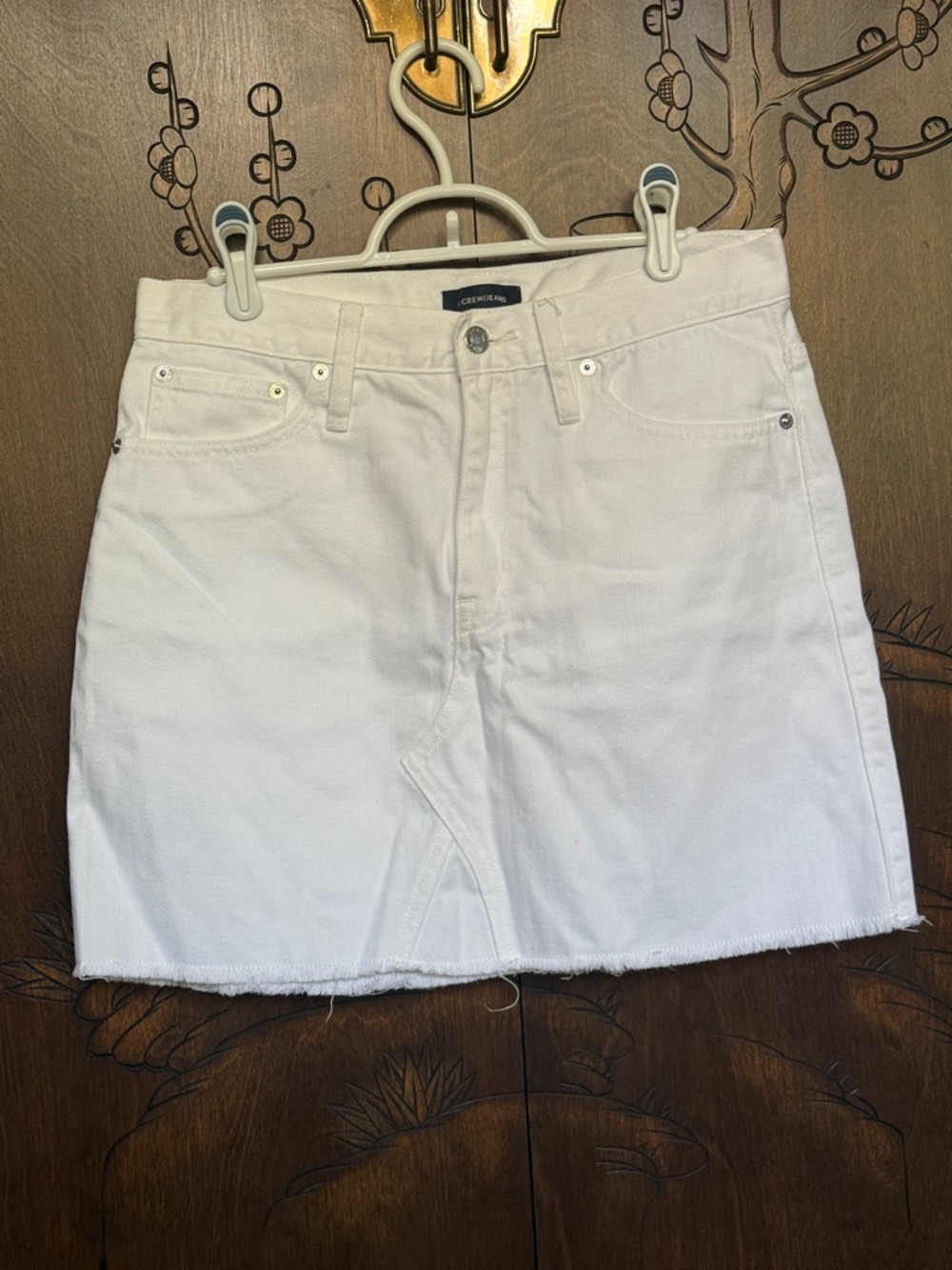 J. Crew White Denim Skirt